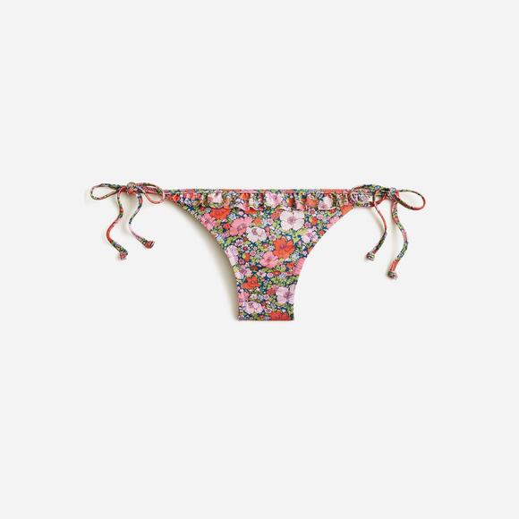 New J. Crew Liberty Floral Side Tie Hipster Ruffle Bikini Swim Suit Bottom 3X - Picture 1 of 7